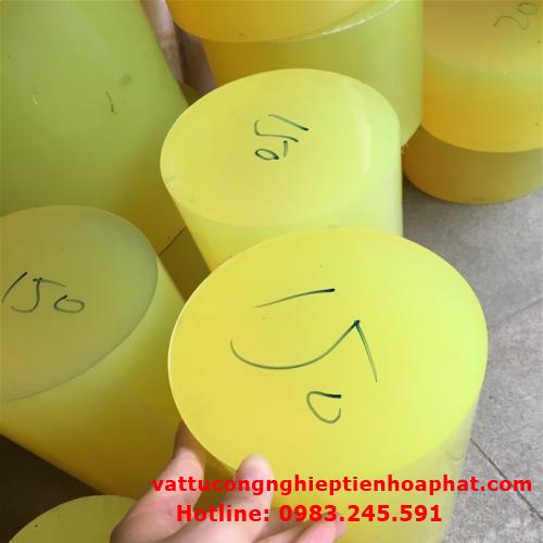 Nhựa PU cây D150 – phi 150 (150x500mm) - Cây nhựa PU tròn đặc màu vàng phi 150