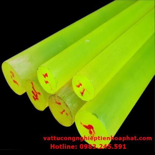 Nhựa PU cây D75 – phi 75 (75x1000mm) - Cây nhựa PU tròn đặc màu vàng phi 75
